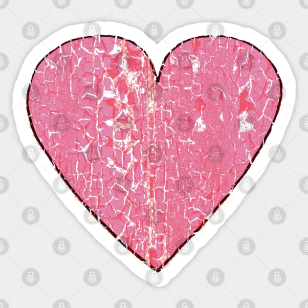 WORN OUT HEART Sticker by wanungara